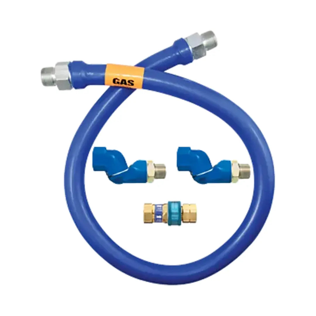 1/2"D Blue Hose™ Moveable Gas Connector Hose Assembly 48"L, Stainless Steel Braid, Retail Box, SnapFast® QD, 2 Swivel MAX®