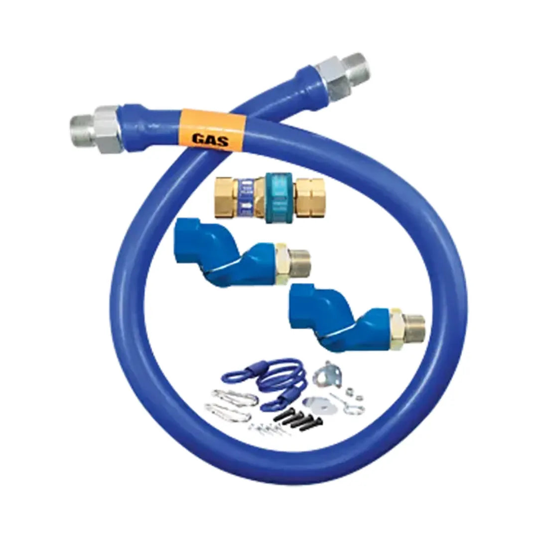 1/2"D Blue Hose™ Moveable Gas Connector Hose Assembly 36"L, Stainless Steel Braid, Retail Box, SnapFast® QD, 2 Swivel MAX®, Restraining Cable