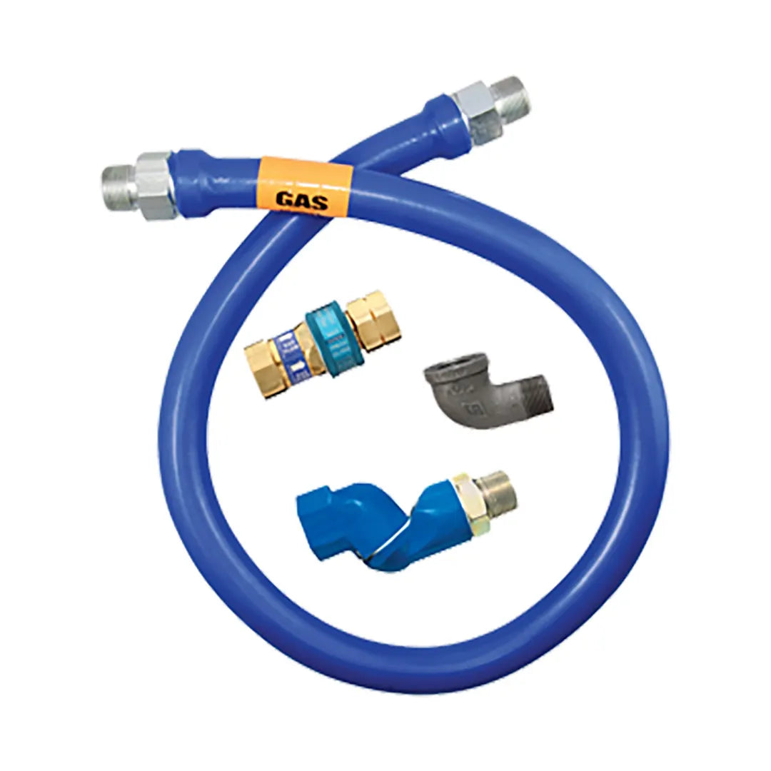 1/2"D Blue Hose™ Moveable Gas Connector Hose Assembly 48"L, Stainless Steel Braid, Retail Box, SnapFast® QD, Swivel MAX®
