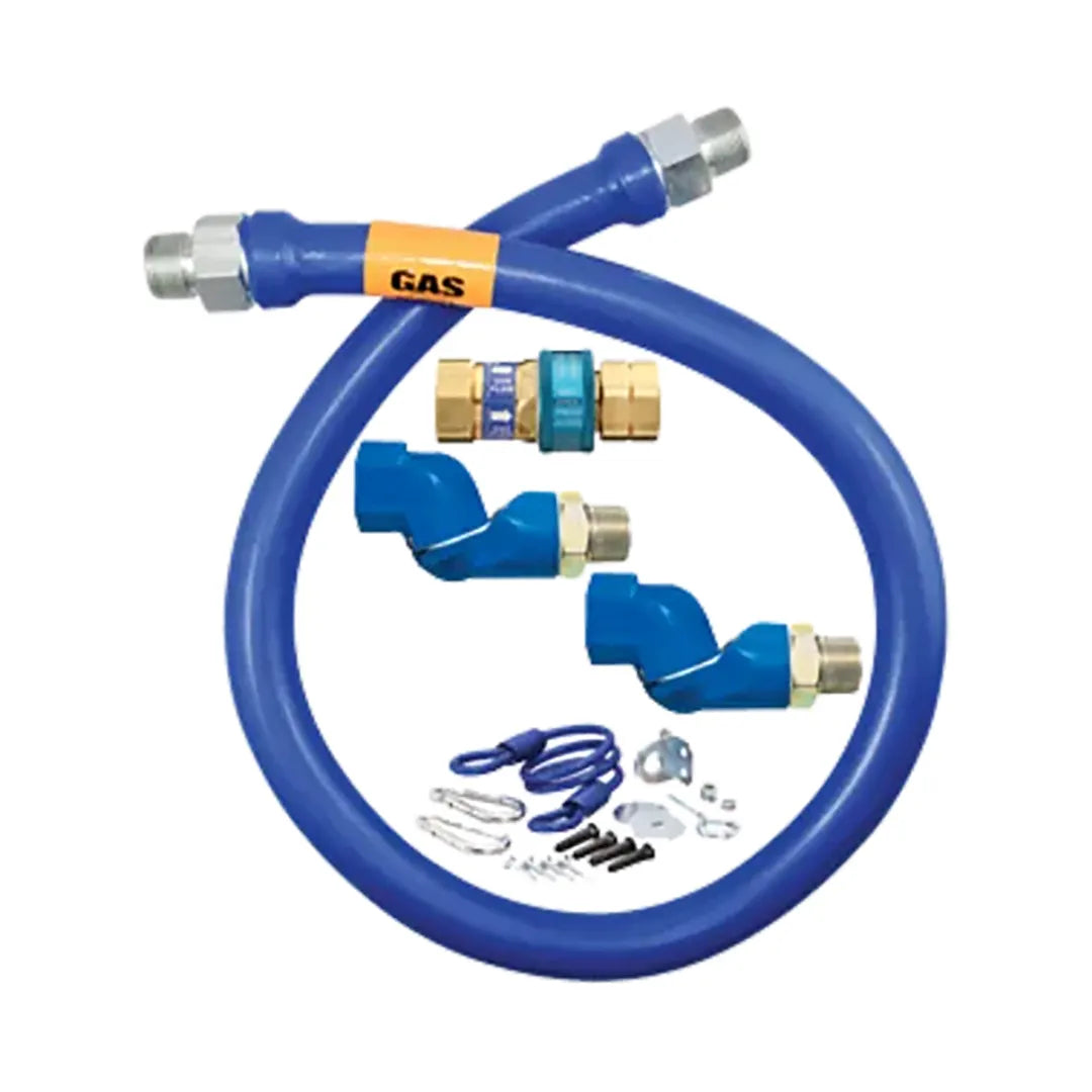 3/4"D Blue Hose™ Moveable Gas Connector Hose Assembly 36"L, Stainless Steel Braid, Retail Box, SnapFast® QD, 2 Swivel MAX®, Restraining Cable