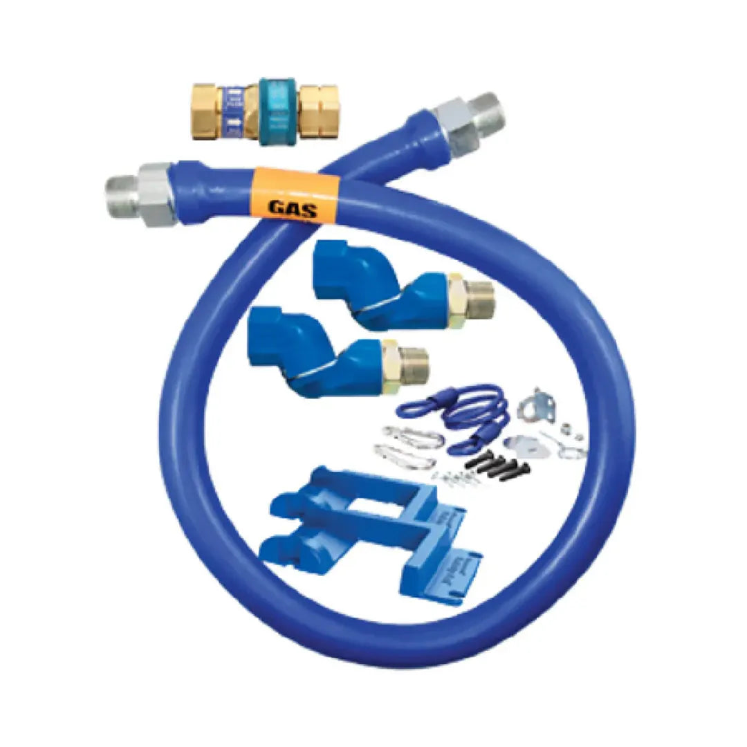 3/4"D Blue Hose™ Moveable Gas Connector Hose Assembly 60"L, Stainless Steel Braid, SnapFast® QD, 2 Swivel MAX®, Safety Set®