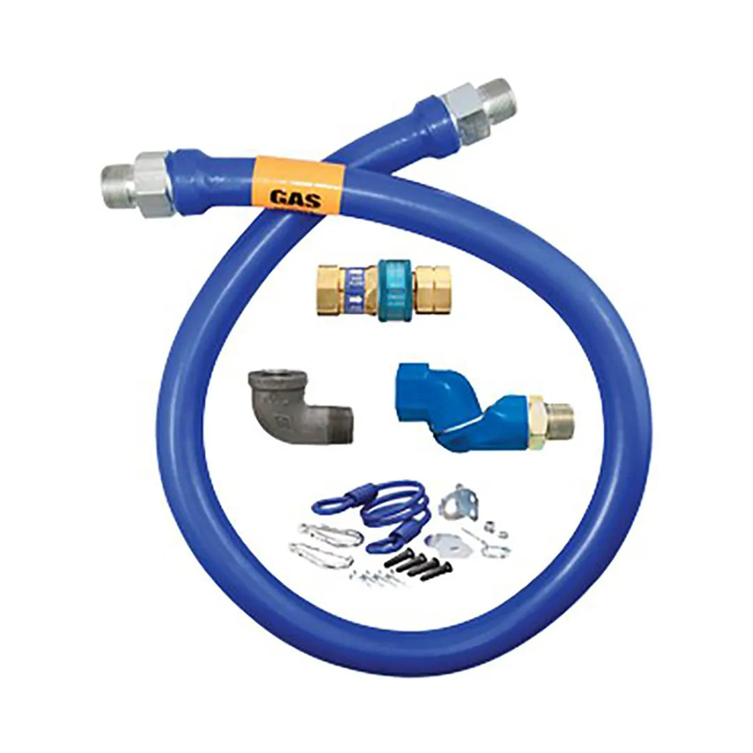 3/4"D Blue Hose™ Moveable Gas Connector Hose Assembly 24"L, Stainless Steel Braid, Retail Box, SnapFast® QD, Swivel MAX®, Restraining Cable