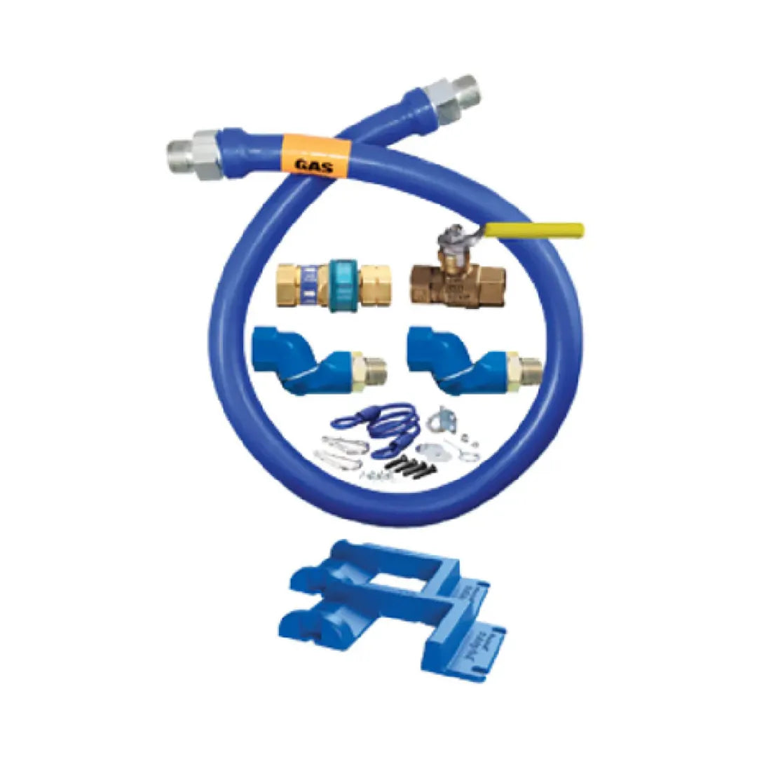 3/4"D Blue Hose™ Moveable Gas Connector Kit 72"L, Stainless Steel Braid, SnapFast® QD, 2 Swivel MAX®, Safety Set®, Full Port Valve