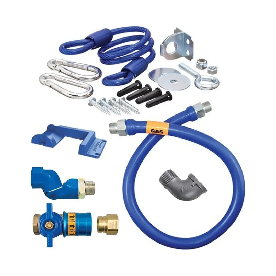 3/4"D Blue Hose™ Moveable Gas Connector Kit 72"L, Stainless Steel Braid, Safety Quik® QDV, Swivel MAX®, Restraining Cable, Safety Set®