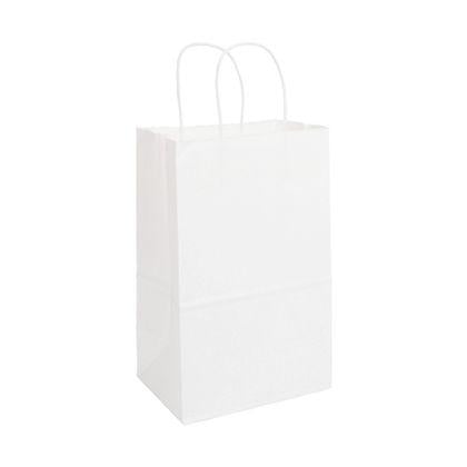Small To-Go Bag, 10" x 5.5" x 13.25", "Debbie", White