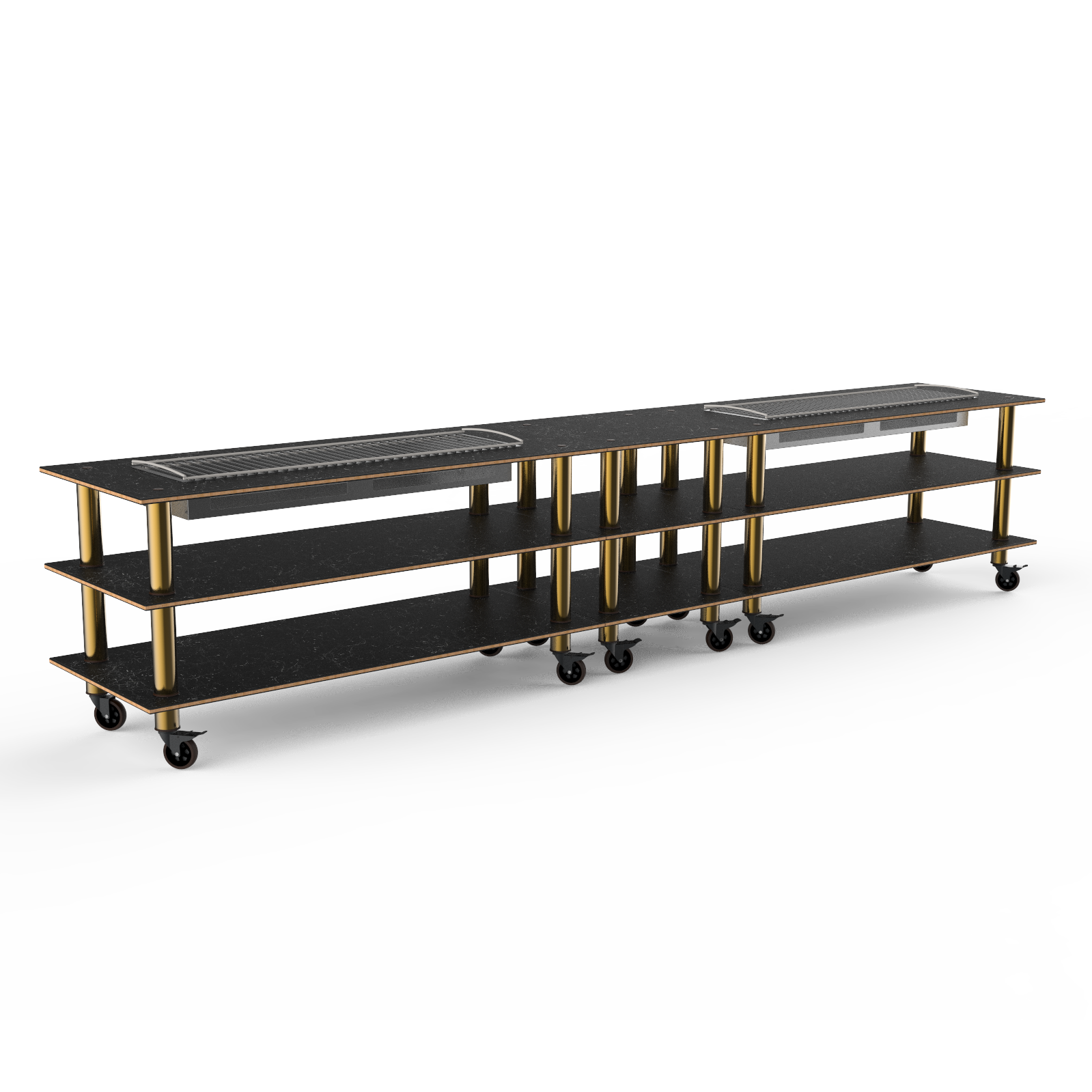 Double Heat Buffet Table L 171.5" W 29.5" Modular