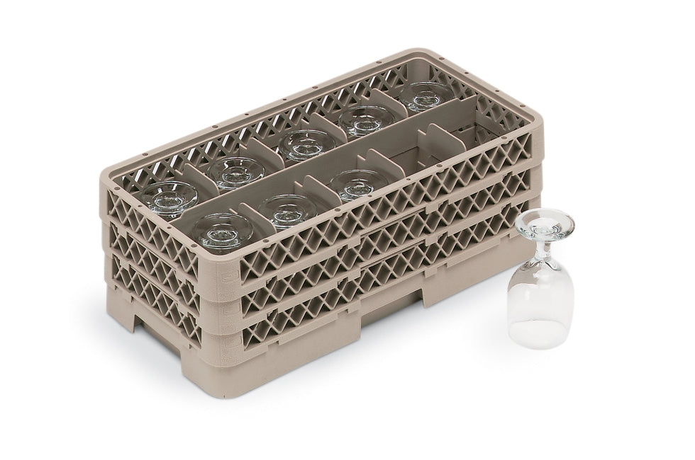Traex® Half-Size 17-Compartment Square Glass Rack 6-1/2" Inside Height with One Extender