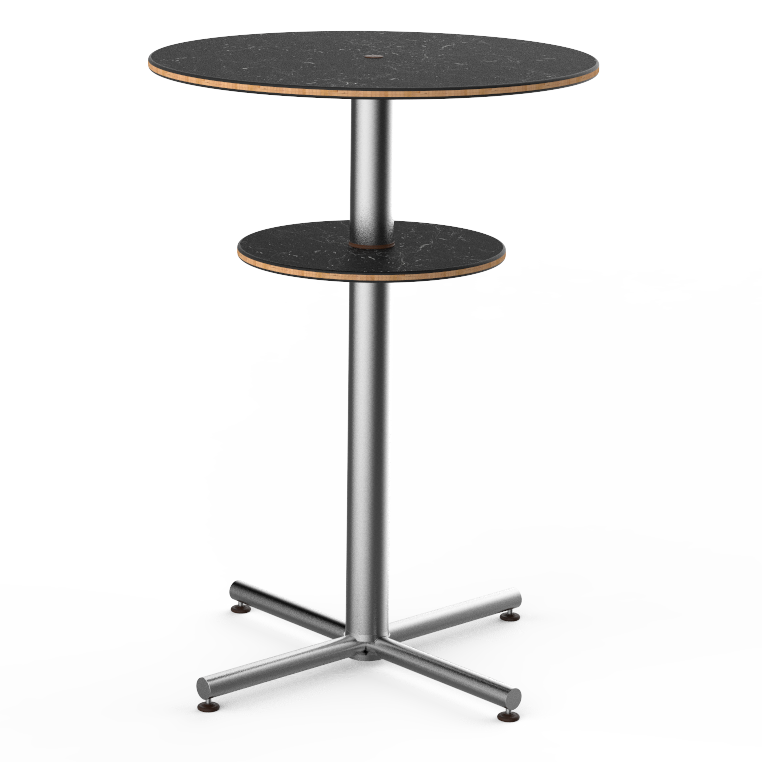 Round Bar Table & Shelf 30.0" Dia. Polo