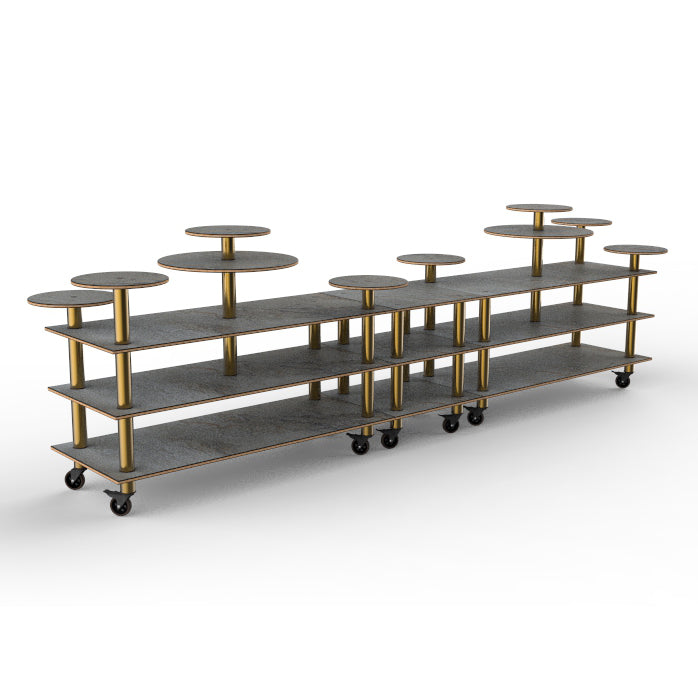 Multi-Height Display Station L 180.5" W 38.0" Modular