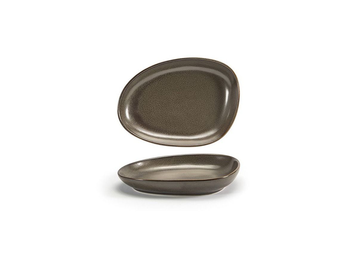 Kiln 8” x 6” Mocha Oval Plate