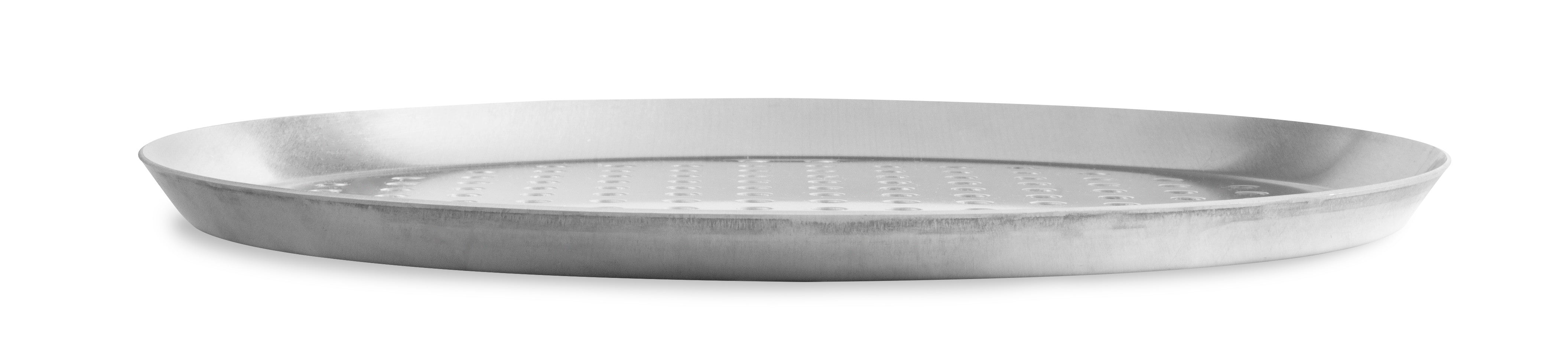 11" Perforated Press-Cut Pizza Pan in Natural Finish