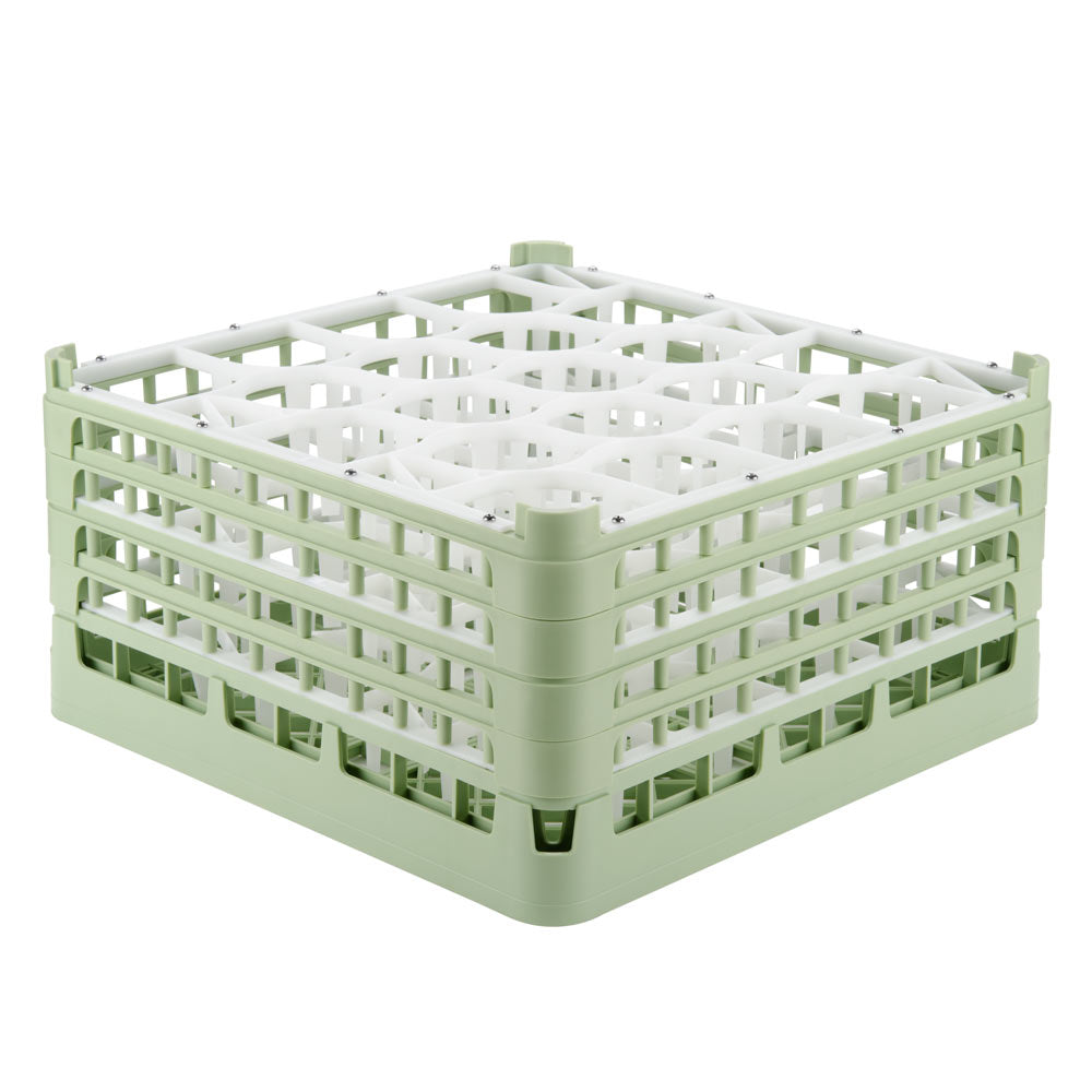 Signature Lemon Drop™ 20 compartment rack with xx-tall-plus height in Light Green and top extender in Light Green
