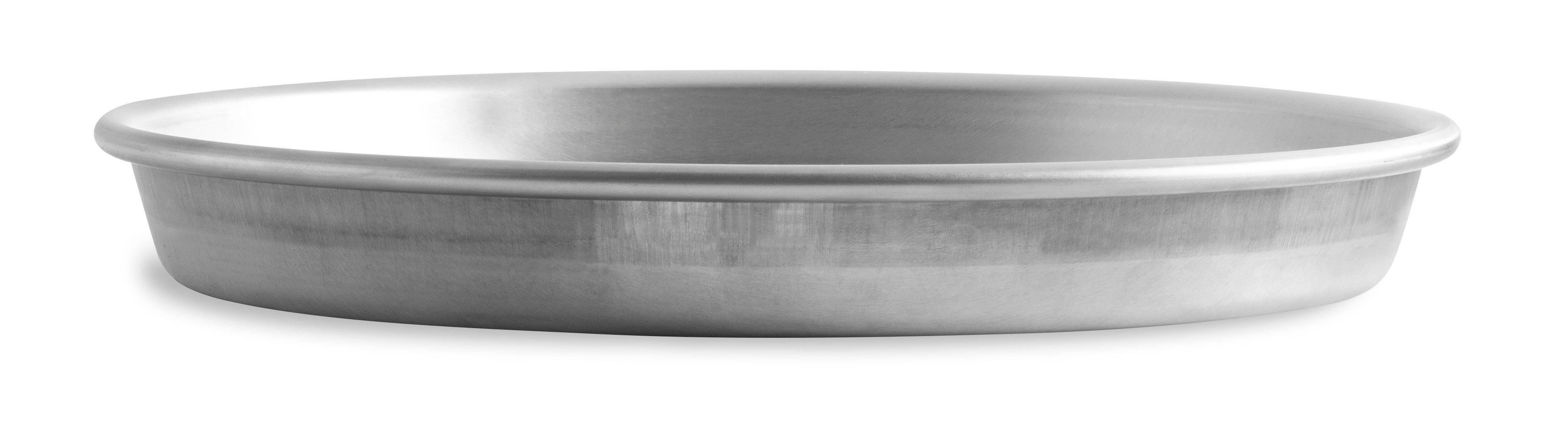 12" Solid Tapered Press-Cut Aluminum Pizza Pan in Natural Finish