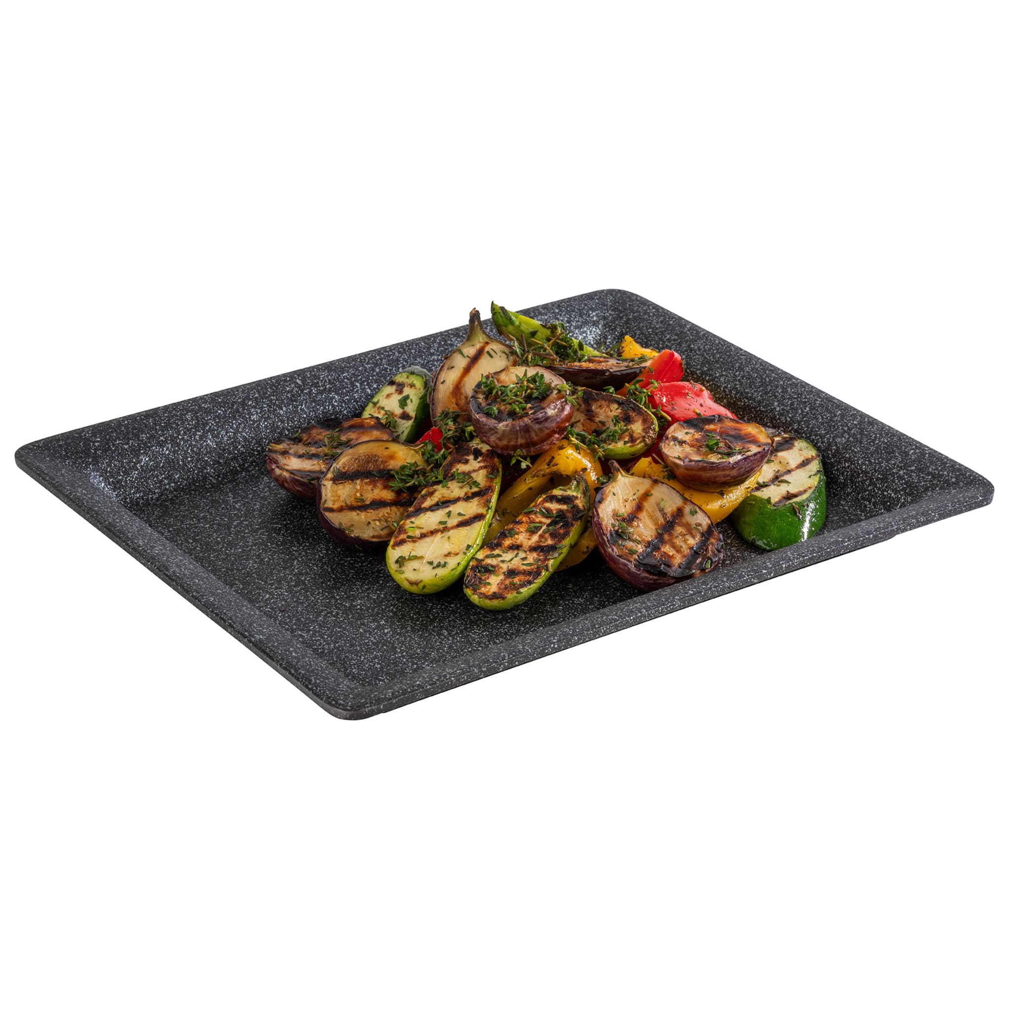 APS Germany Frostfire 1/2 GN Dark Speckled Cast Aluminum Tray