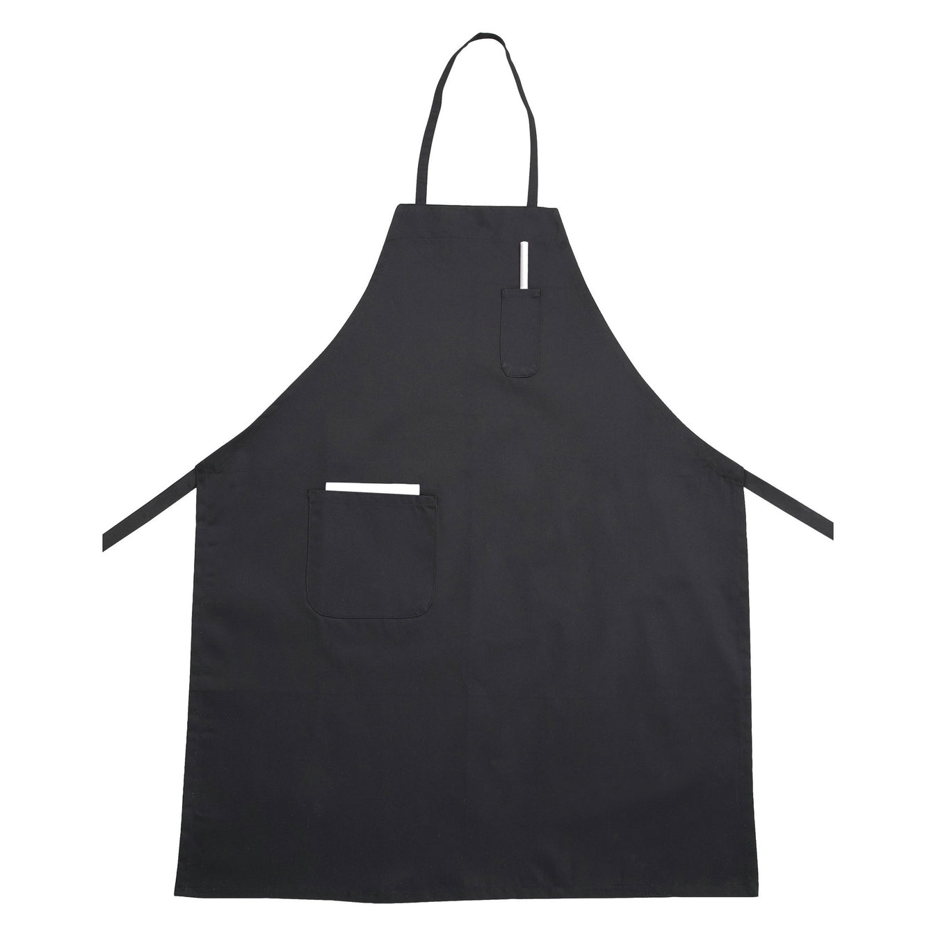 Signature Chef Black Bib Apron, 33" x 26"