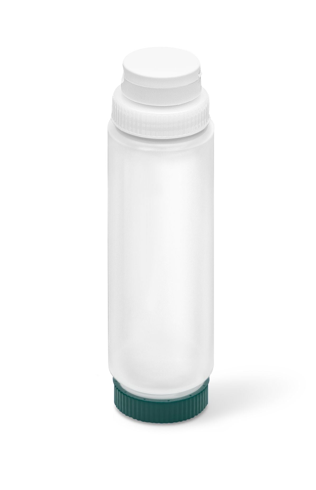 24 oz. Traex® Fifo Clear Squeeze Dispenser with White Flowcut™ Cap and Green Base Cap