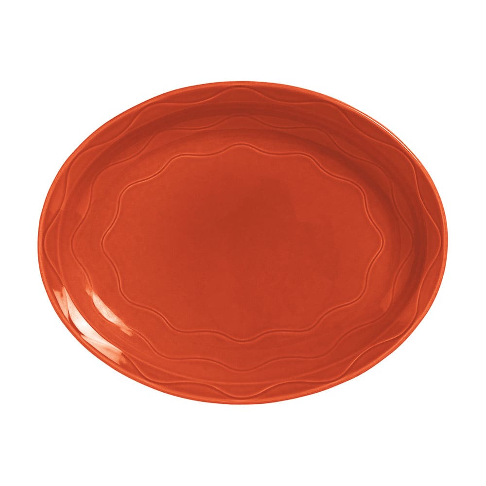 Cantina 13-5/8 in. x 10-1/2 in. Cayenne Platter Carved Pattern