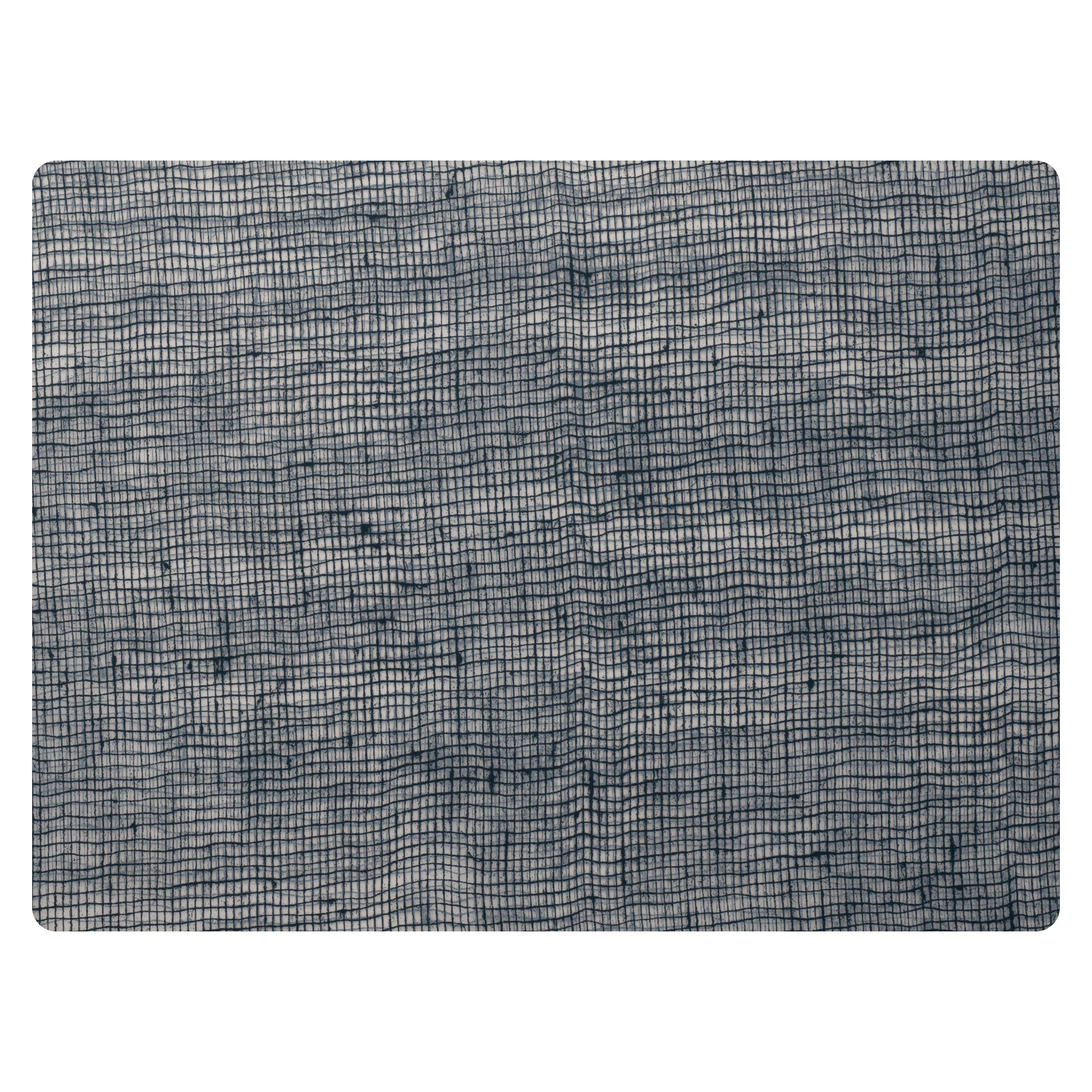 Denim Blue Linen Silicone Placemat L 16.0" W 12.0" Modern Twist