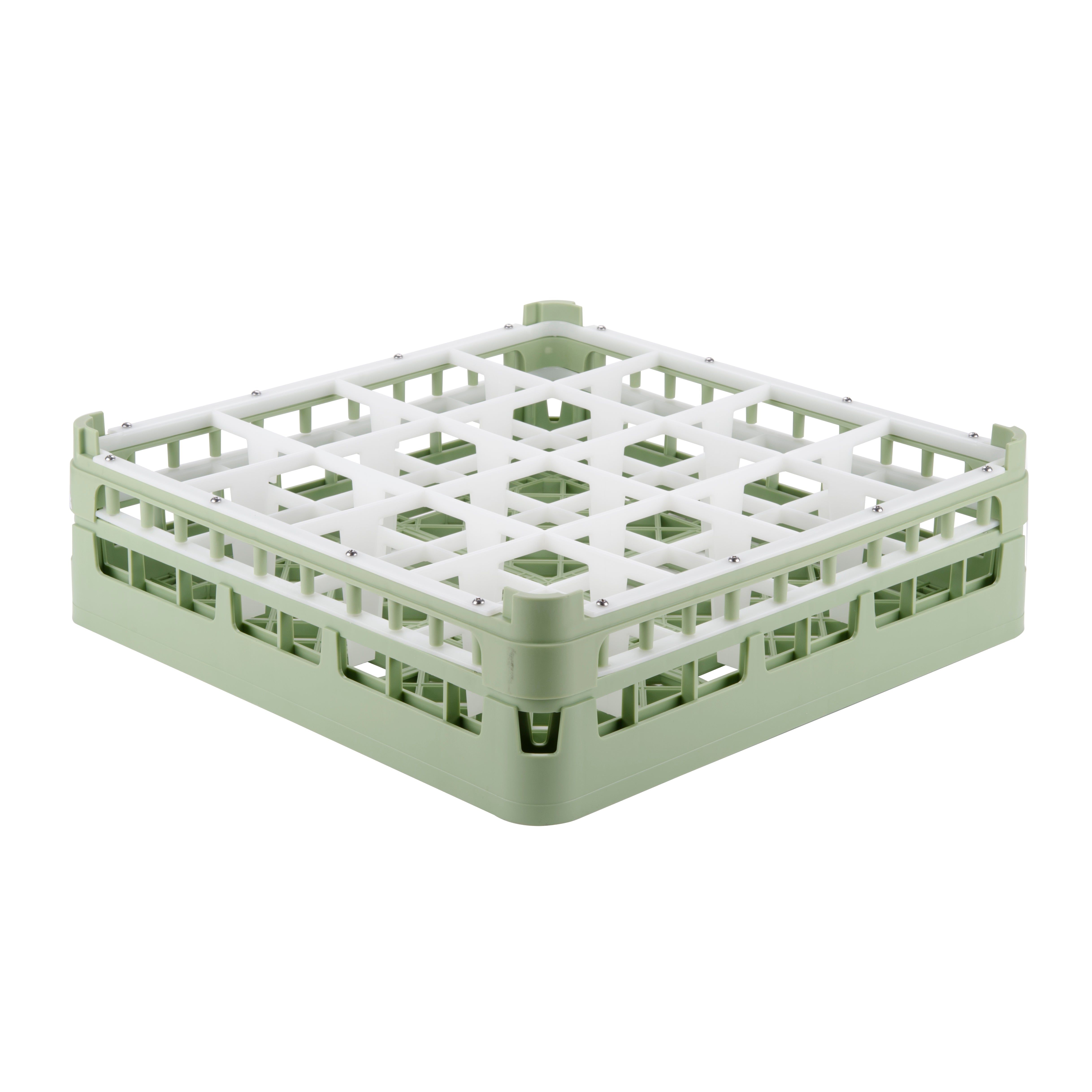 16-compartment medium size Signature full-size compartment rack in Light Green and top extender in Light Green
