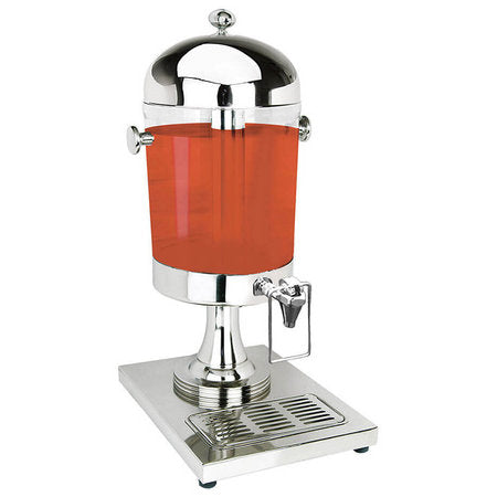 Park Avenue 2 Gallon Round Beverage Dispenser w/ Hands-Free Push Spigot, Stainless Steel