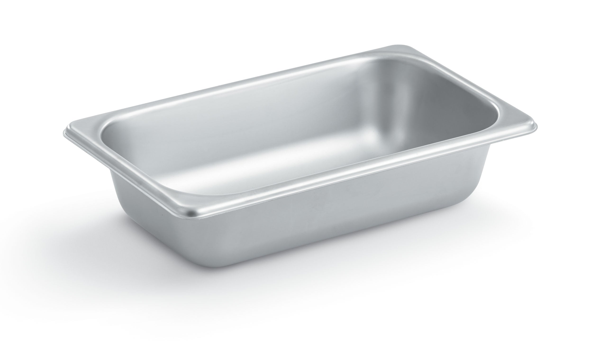 Fourth-size 2 ½-inch-deep Super Pan® heavy-duty stainless steel steam table pan with flat corners