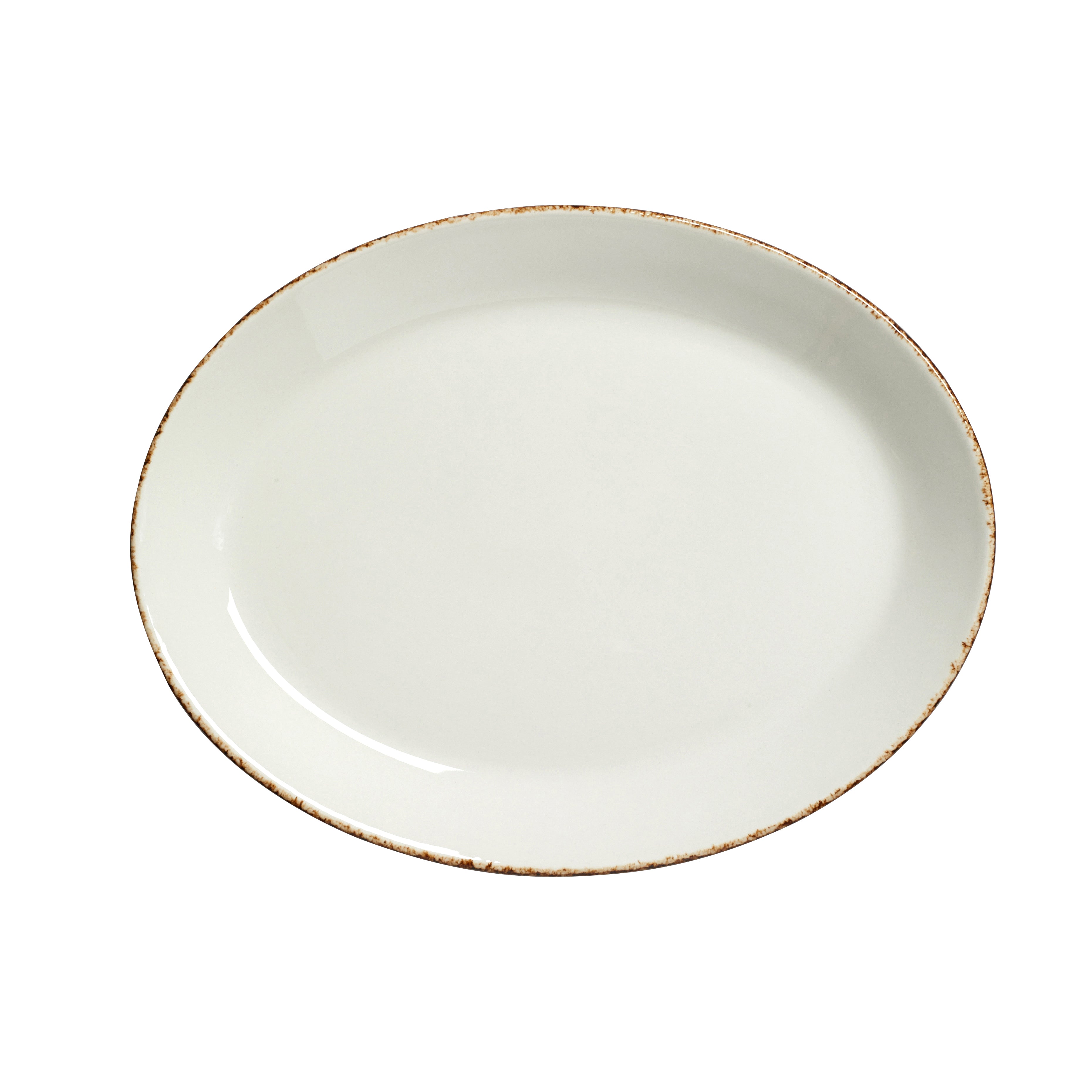 Oval Coupe Platter L 11.0" W 8.5" Brown Dapple