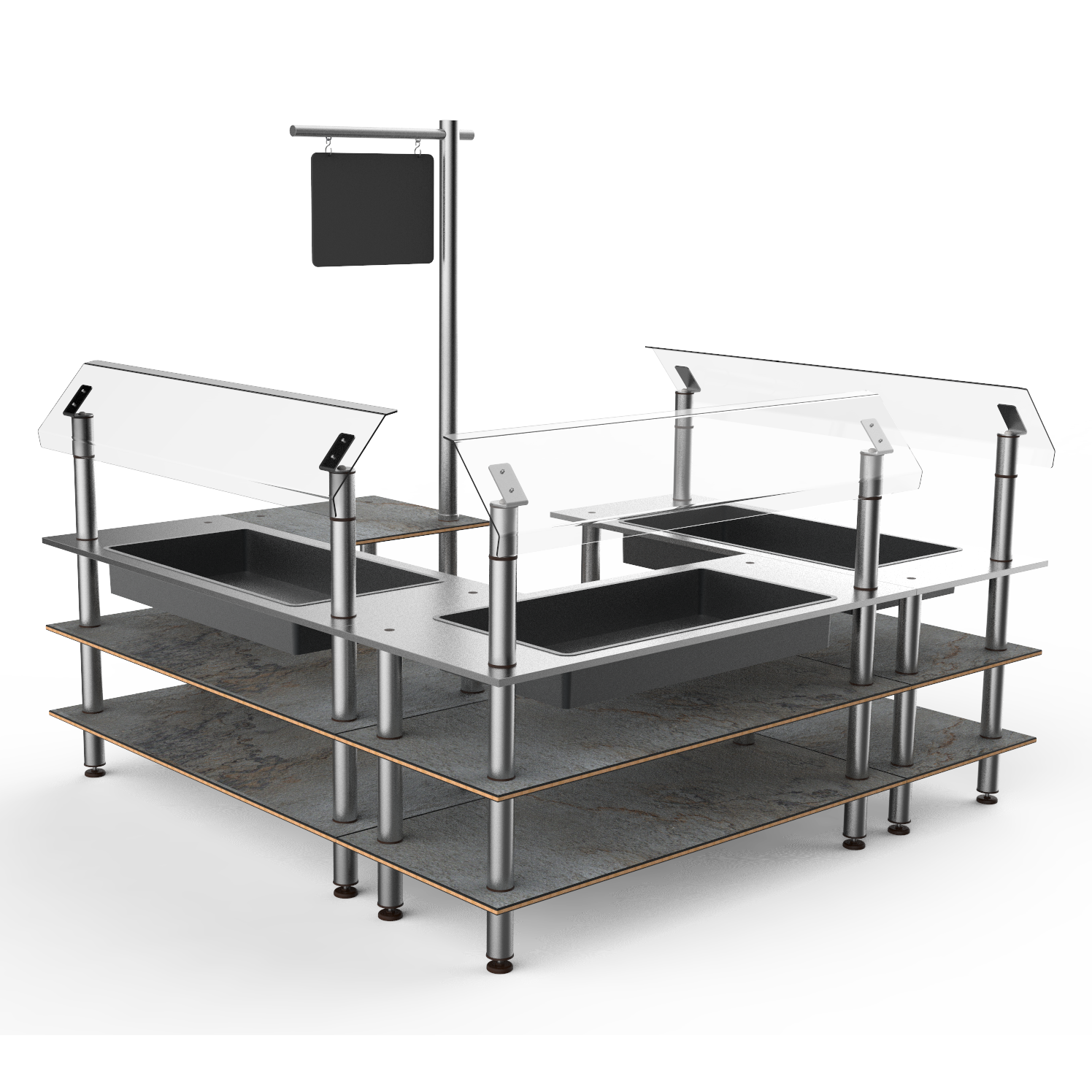 Self Service Chilled Salad Station L 100.5" W 100.5" Modular