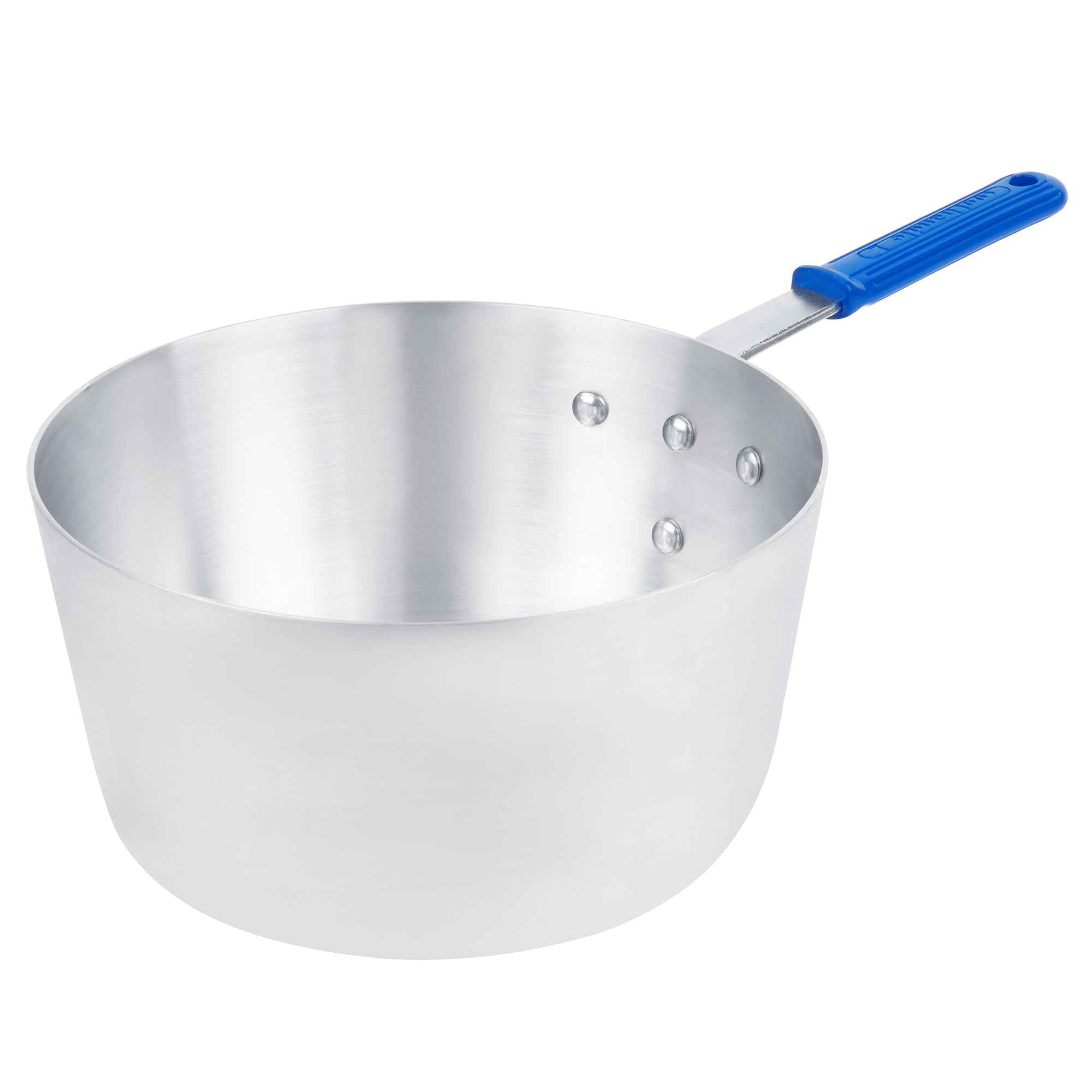 10-quart Wear-Ever® tapered saucepan with natural finish and Cool Handle® rubber grip sleeve
