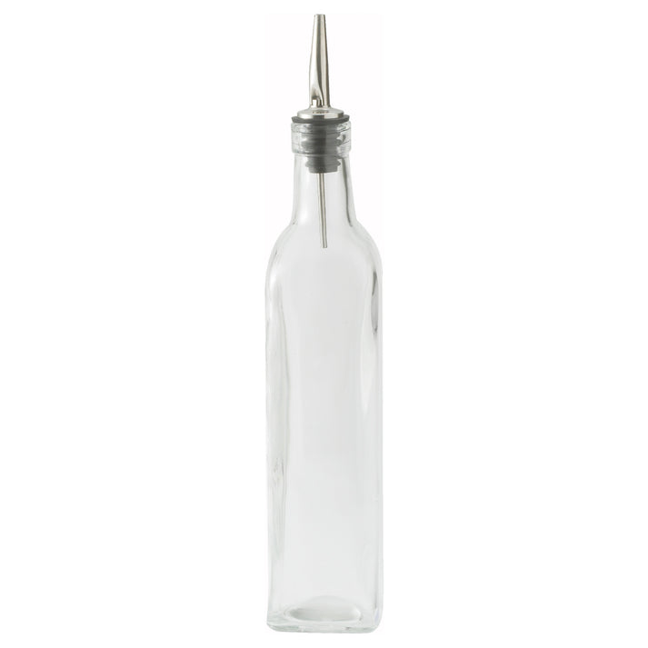 Square Glass Oil Bottle, 16 oz.