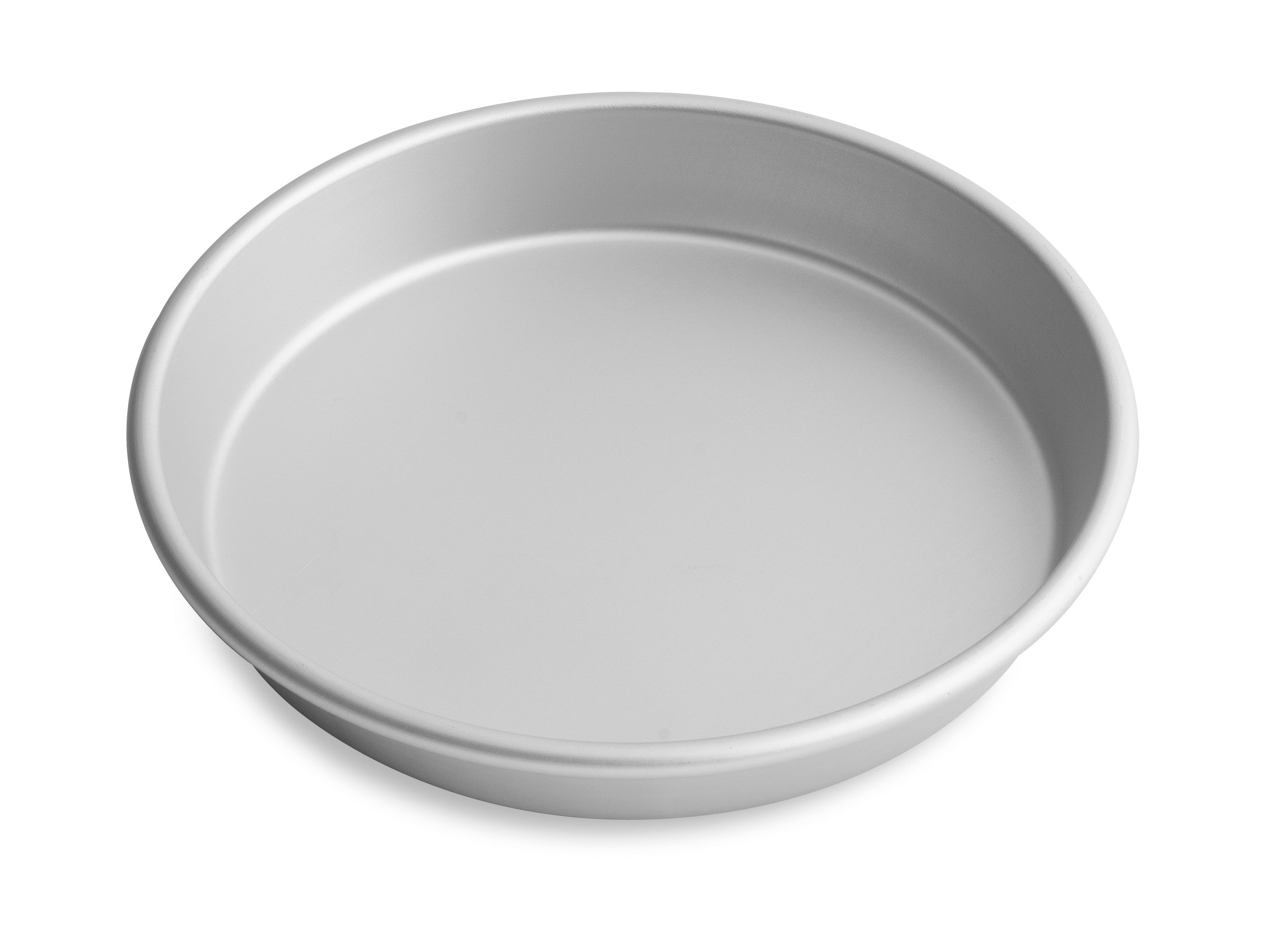 10" Solid Tapered Press-Cut Aluminum Pizza Pan with Clear Coat Anodized Finish