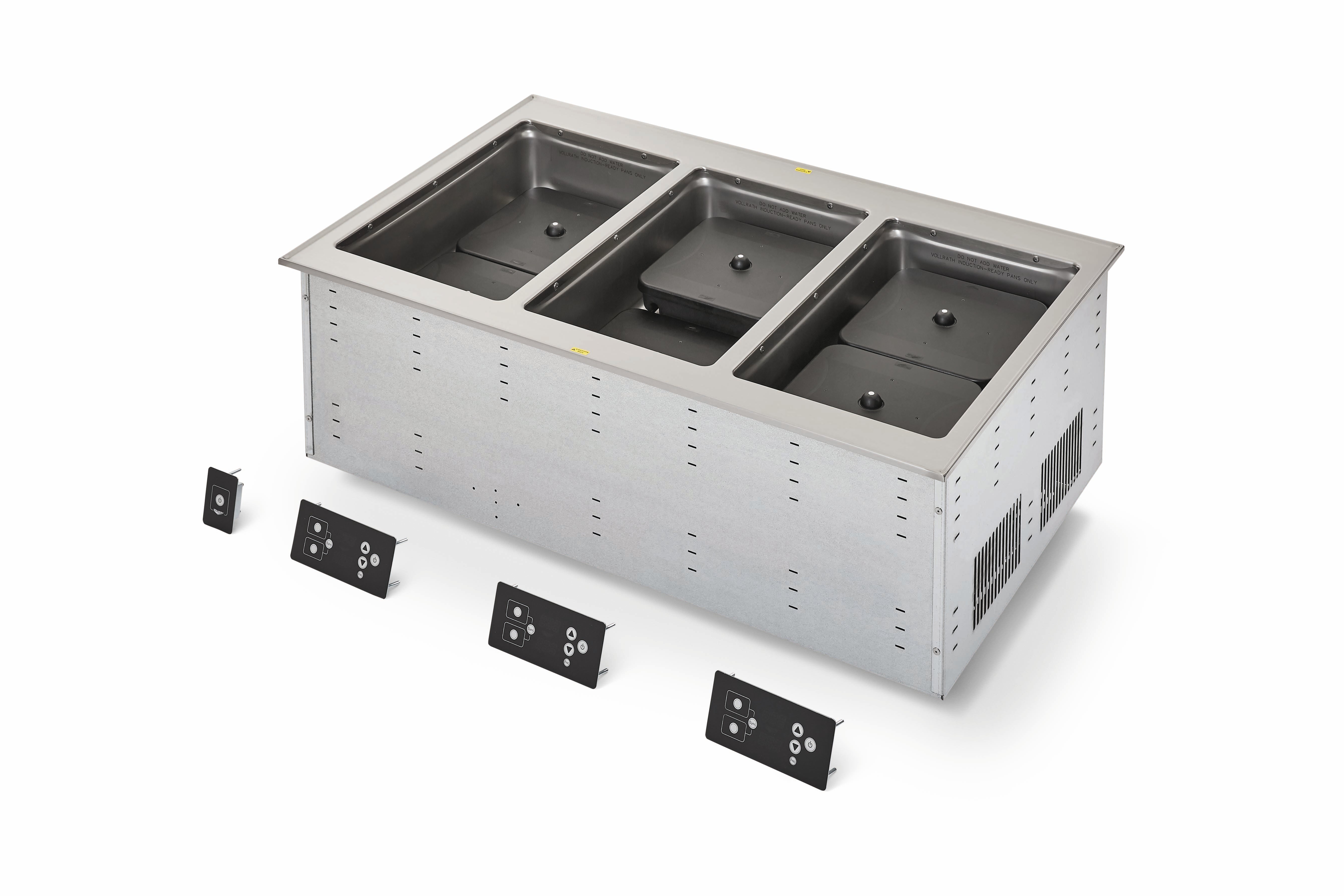 Three-Well 120-Volt Modular Drop-In Dry Induction Hot Well with Flat Flange