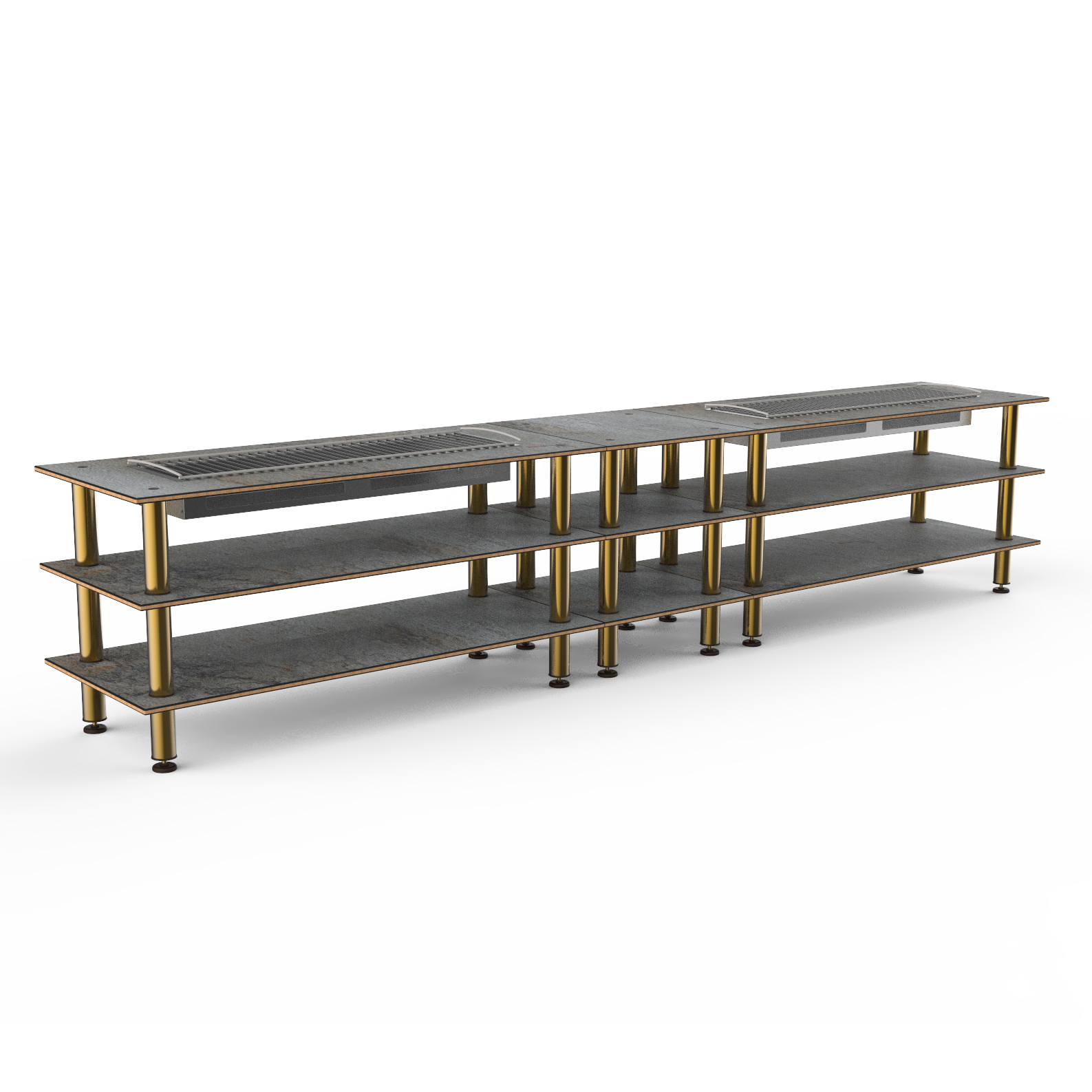 Double Heat Buffet Table L 171.5" W 29.5" Modular