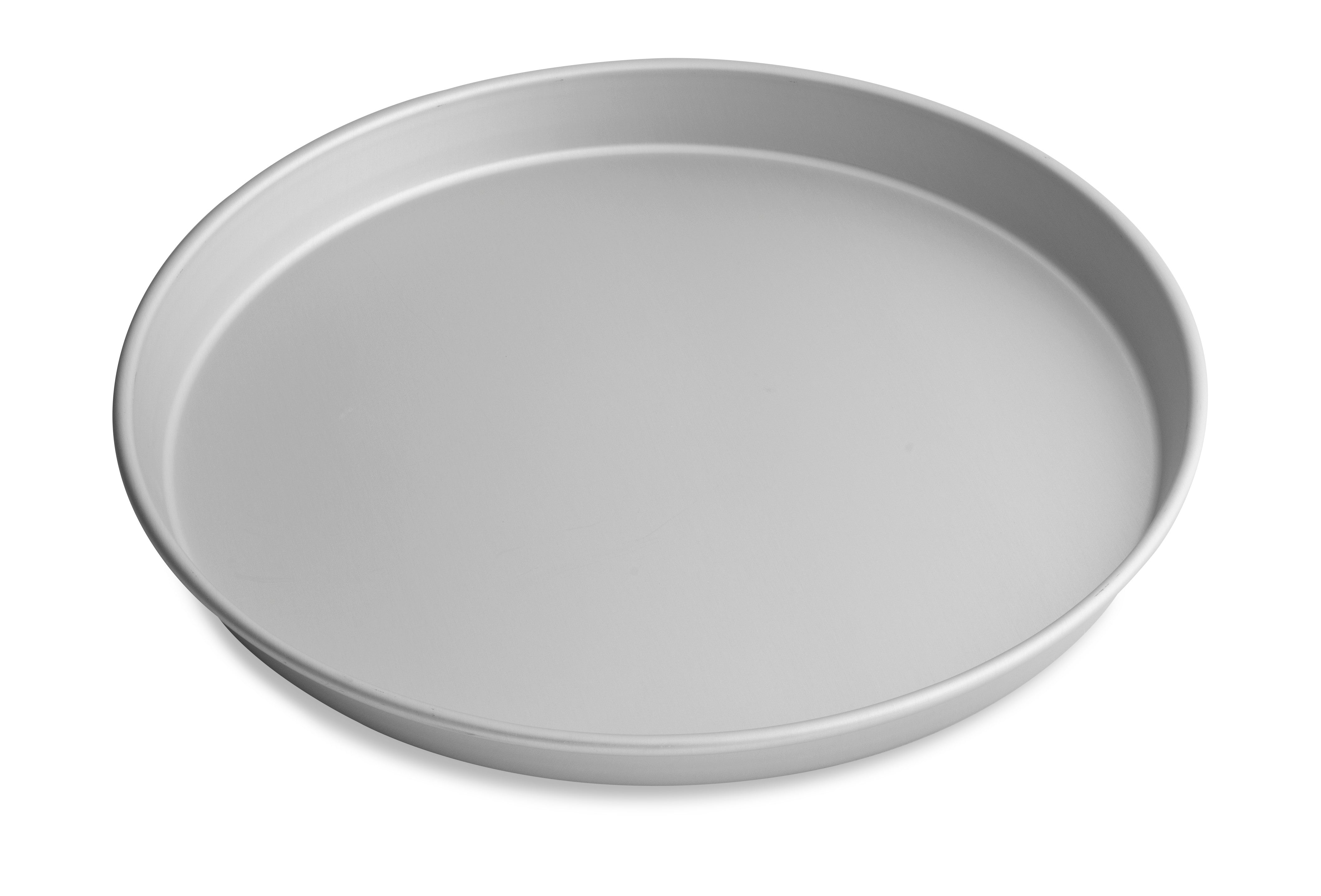 16" Solid Tapered Press-Cut Aluminum Pizza Pan with Clear Coat Anodized Finish