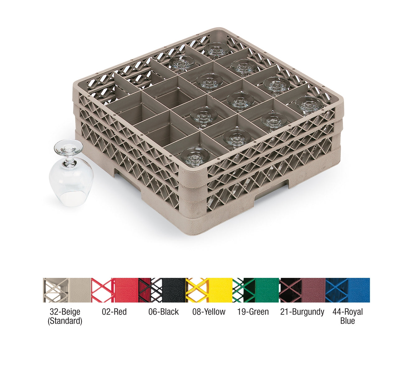 Traex® full-size square 16 compartment rack