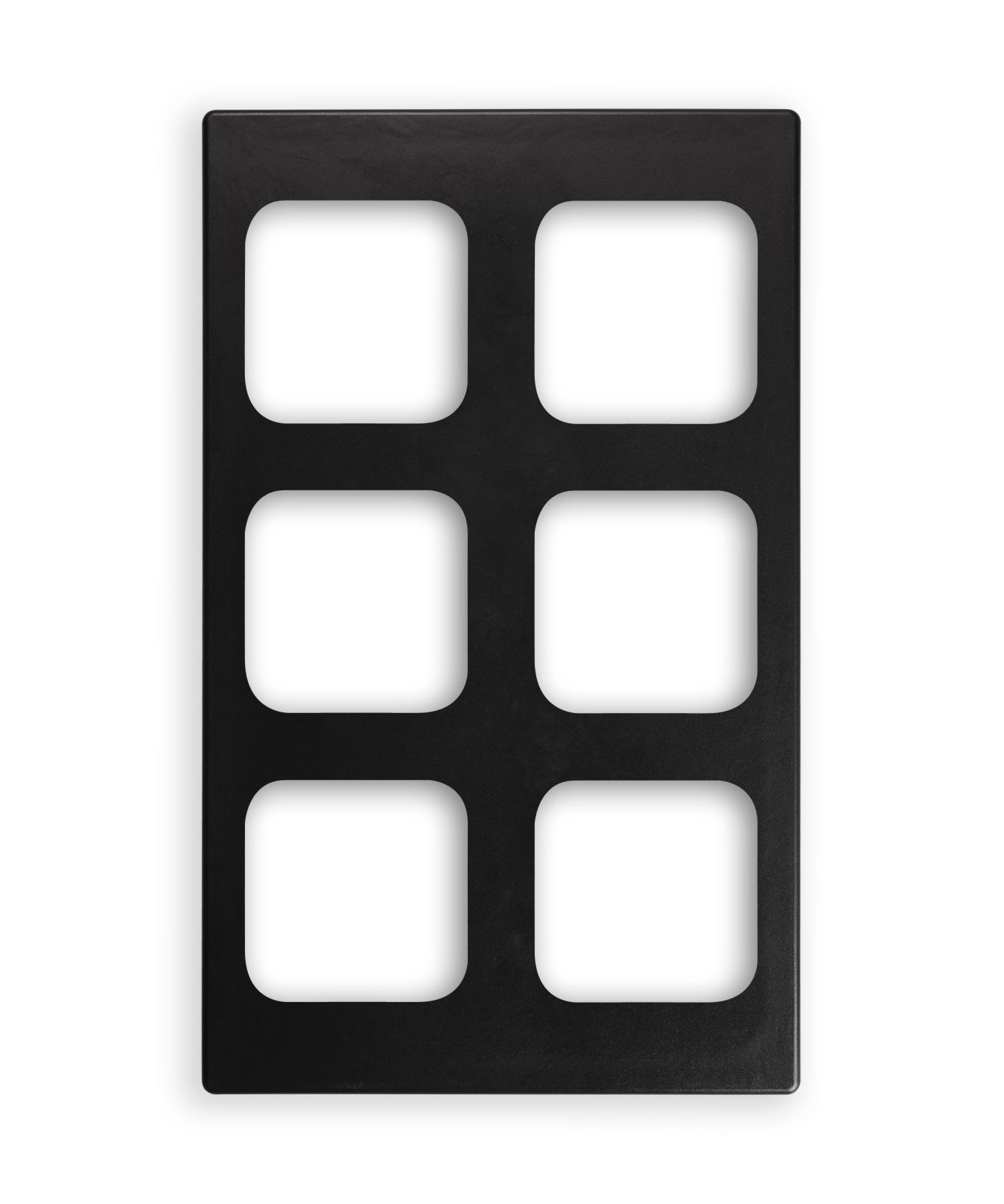 Miramar® resin template for six sixth-size Miramar contemporary food pans in black