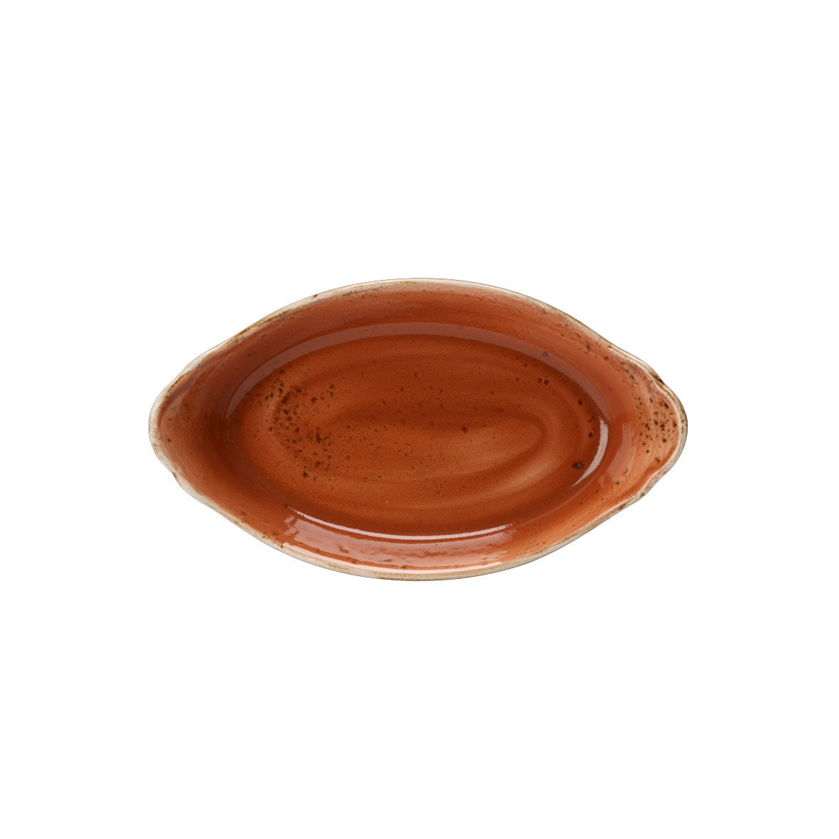 Oval Earred Dish L 9.5" W 5.5" (12.5 Oz) Craft Terracott
