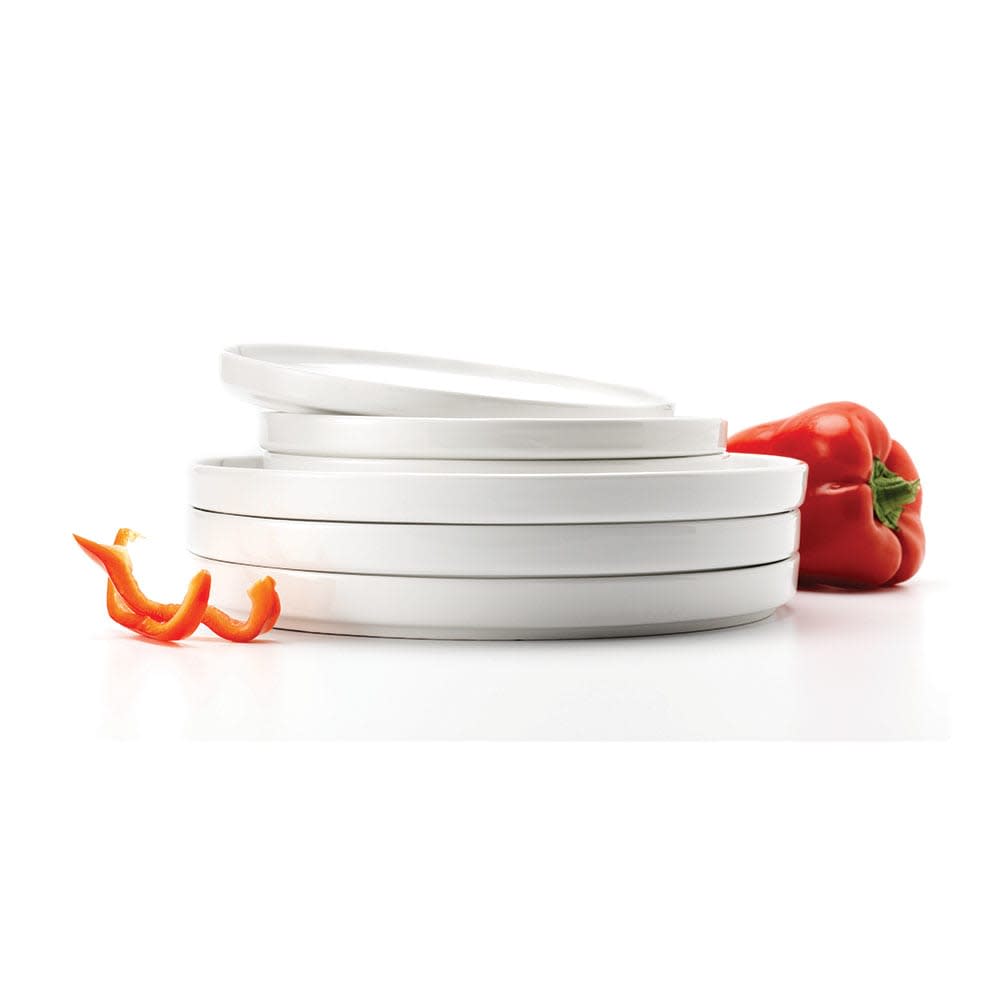 Porcelana 10.5" Round Stacking Plate, Bright White