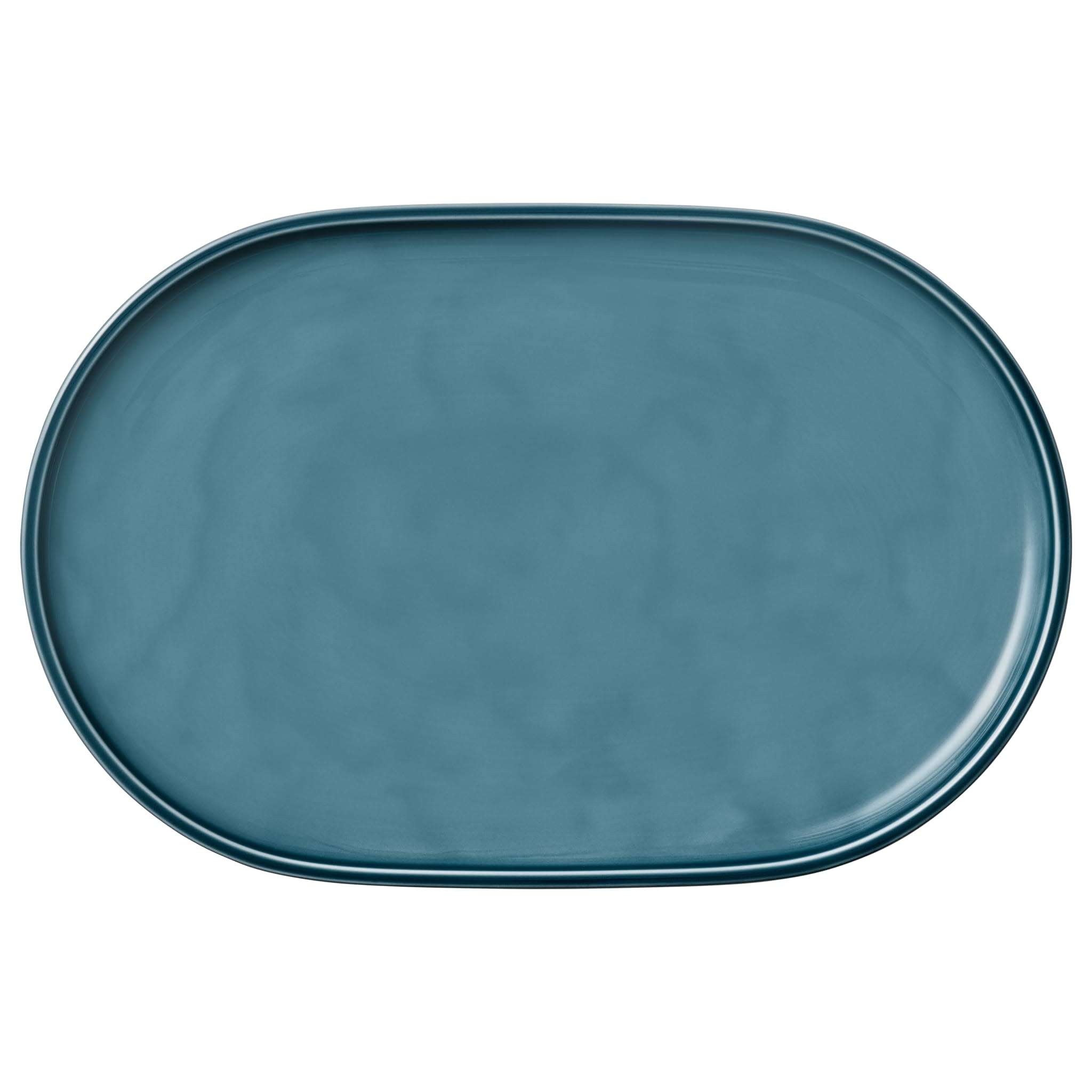 Companion Oval Coupe Platter, 14-1/8" x 9-1/4", Petrol Blue
