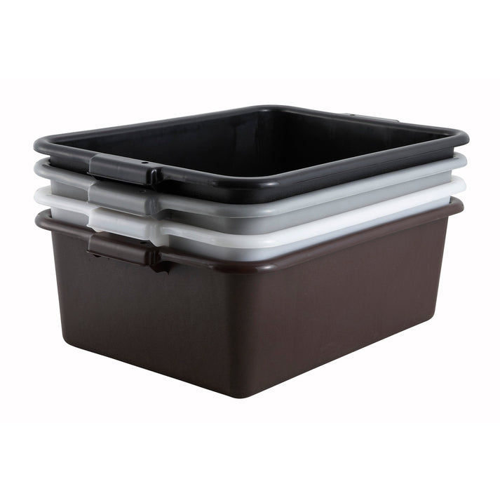 21.5" x 15" x 7" Black Polypropylene Dish Box
