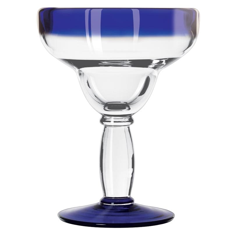 Aruba 12 oz. Margarita Glass with Cobalt Blue Rim