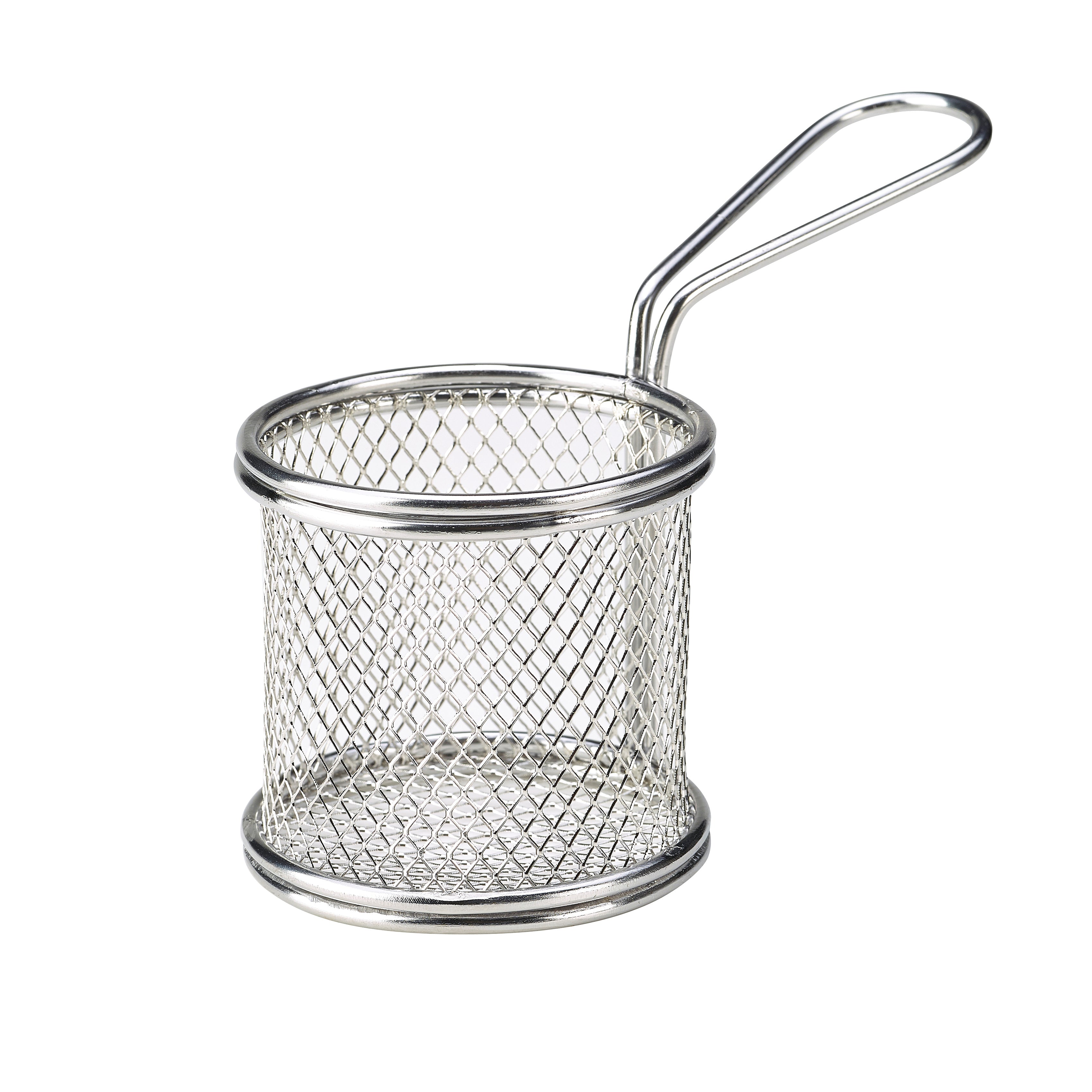 Round Serving Fry Basket L 6.75" W 3.625" Gw Ss