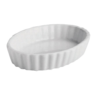 Oval Fluted Creme Brulee Dish L 4.5" W 3.25" (3.0 Oz) White