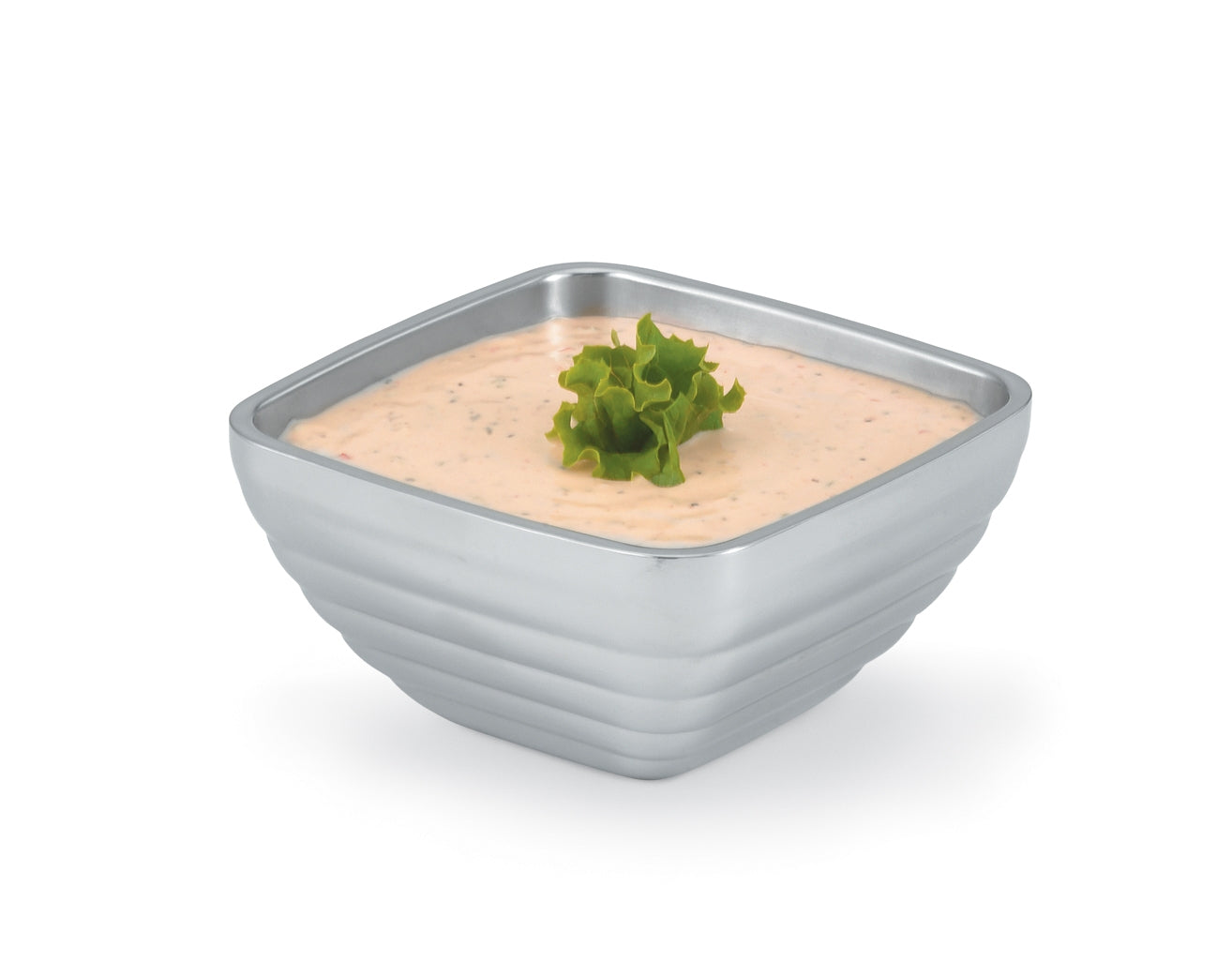 Double-Wall Square Beehive Serving Bowl - Stainless Steel