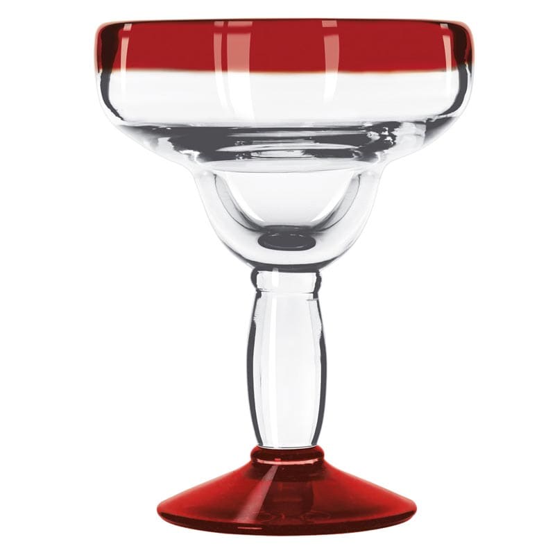 Aruba 12 oz. Margarita Glass with Red Rim