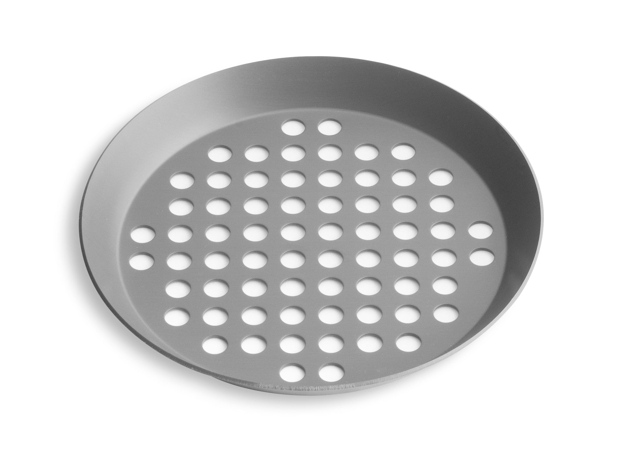 9" Extra Perforated Press Cut Pizza Pan with Hard Coat Anodized Finish