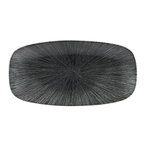 Studio Prints® Agano 11-¾" x 6" Oblong Chef's Plate, Black