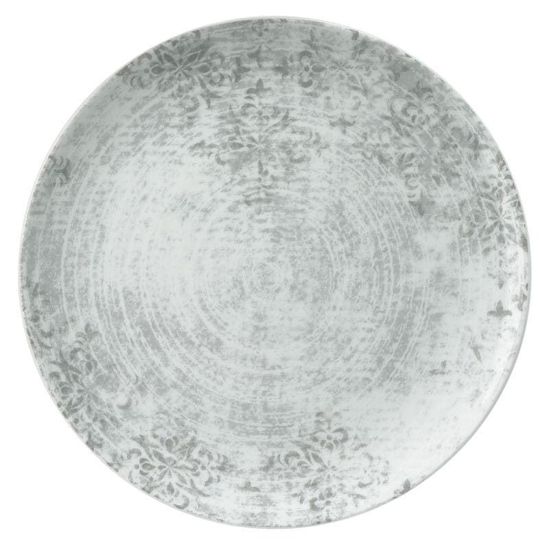 Shabby Chic Coupe Plate, 7-7/8", Structure Grey with Ornaments