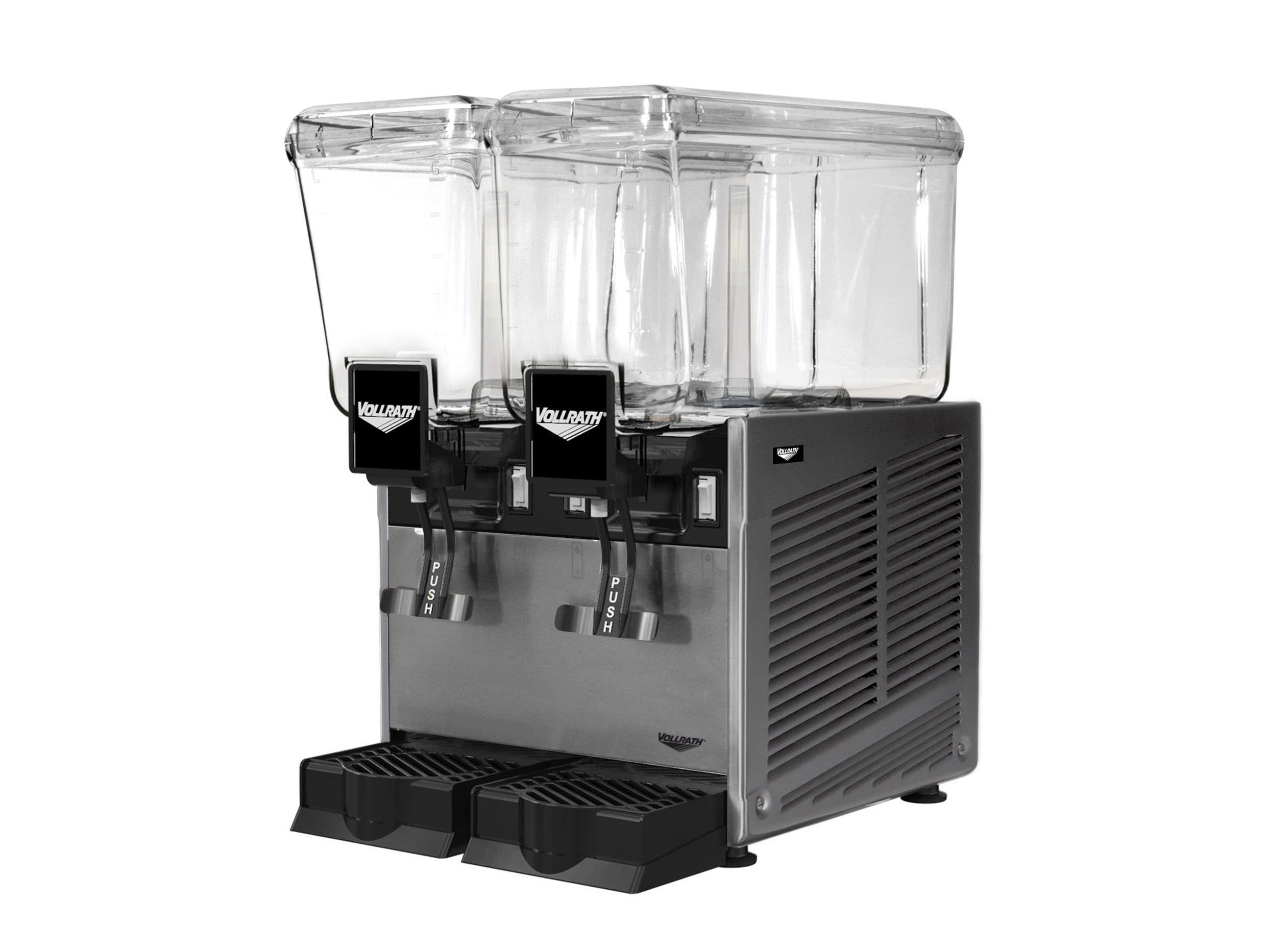 Refrigerated Beverage Dispenser with Two 3.17-Gallon Bowls and Fountain Spray Circulation, 115V