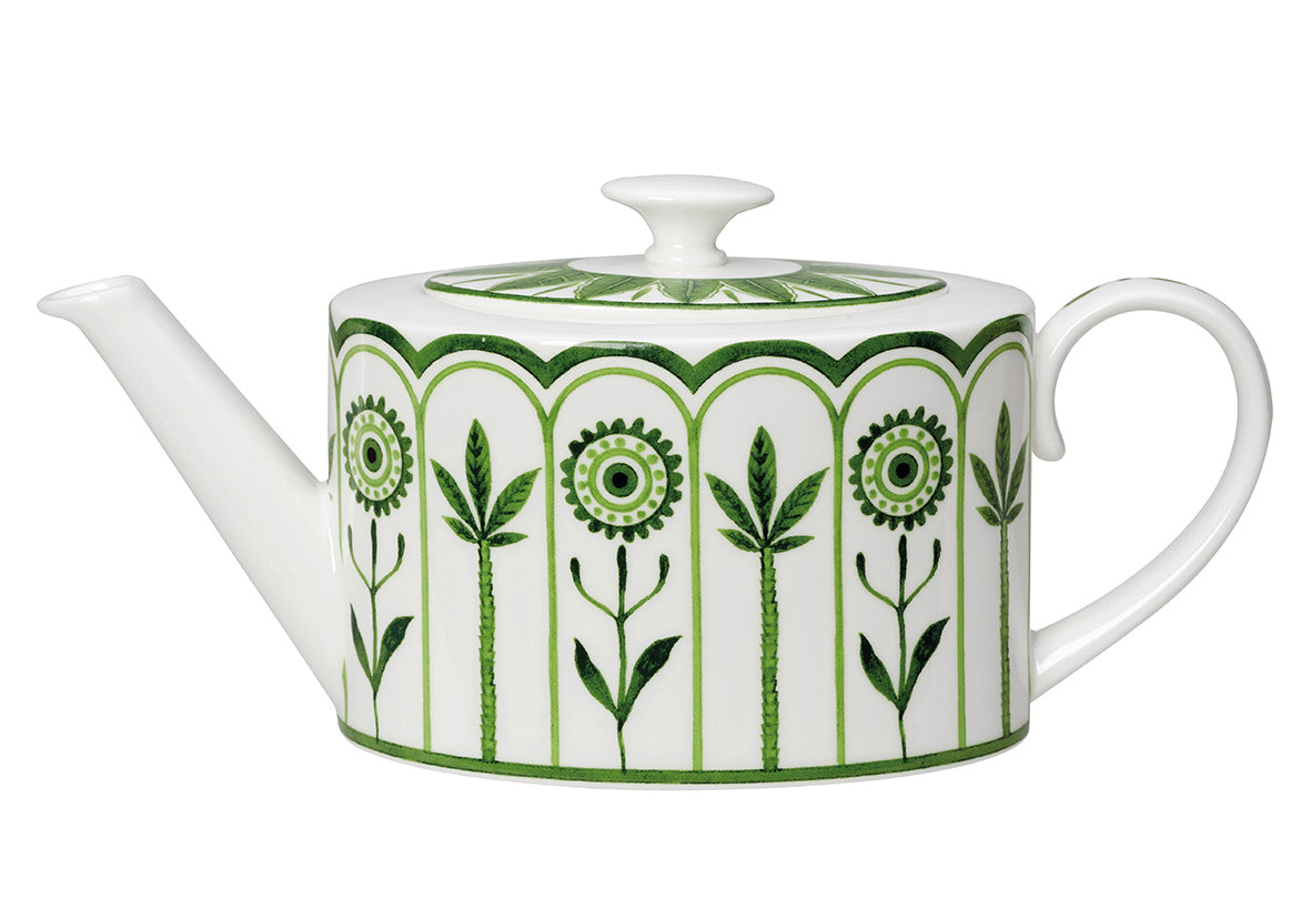 2 Cup Oval Teapot L 4.0" (19.33 Oz) Sultans Garden