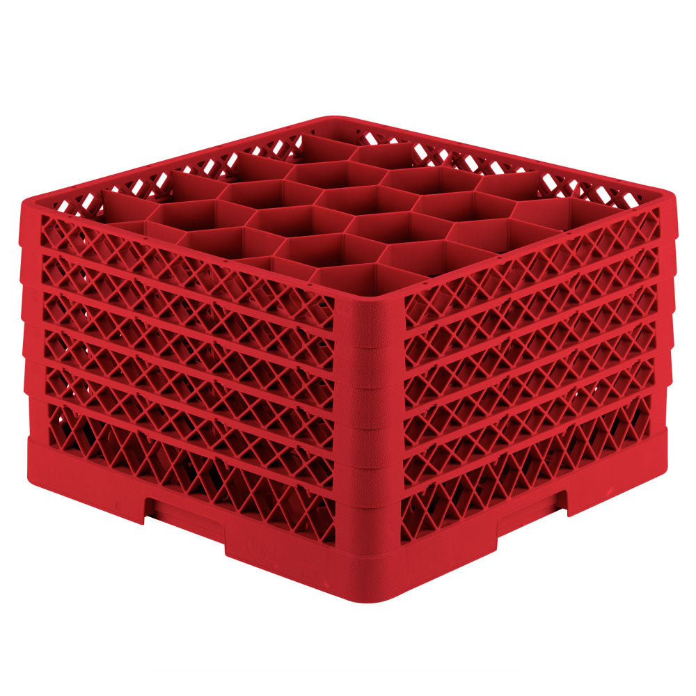 Traex® Full-Size Rack Max® Compartment Racks with 20 Hexagon shaped compartments and five extenders in Red